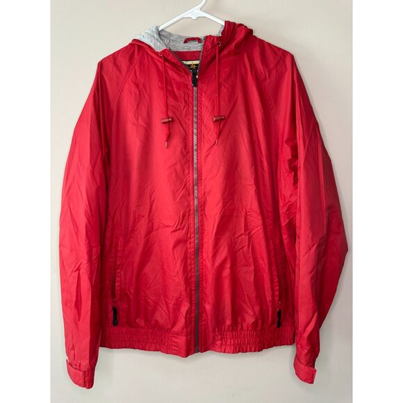 North End Other - North End Windbreaker Jacket Mens M Red Hooded Lightweight Zip Rain Coat